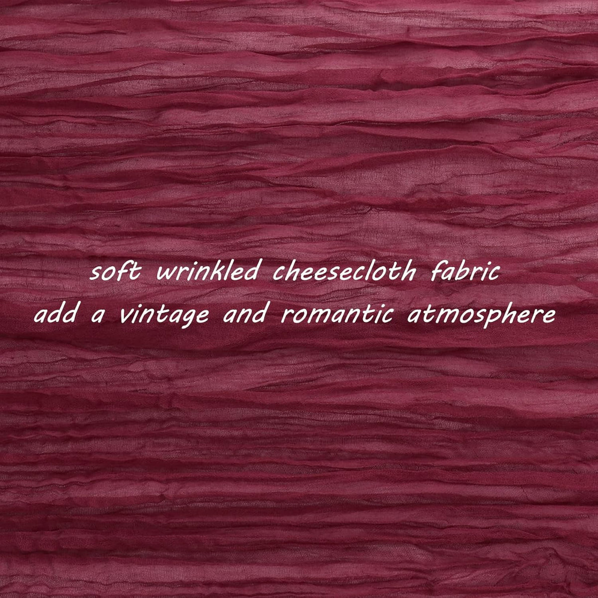 12 Pack Cheesecloth Table Runner 35x72 Inch Boho Gauze Table Runner Rustic Cheese Cloth Long Romantic Table Runners for Wedding Bridal Shower Birthday Party Table Decor (Burgundy)