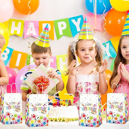 gisgfim 12 Pieces Premium Paint Art Party Favor Bags Art Themed Birthday Goodie Treat Paper Bags Painting Party Supplies Decorations for Baby Shower Birthday Gifts