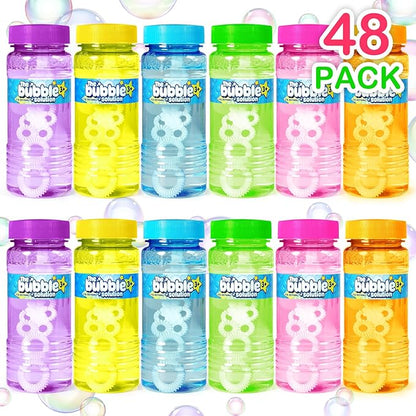 48 Pcs Bubble Bottles with Wand,Bubbles Party Favors for Kids,Summer Toys, Blow Bubbles Solution Novelty Toy, Party Favors, Birthday Party Supplies, Outdoor & Indoor Activity,4oz,6 Colors