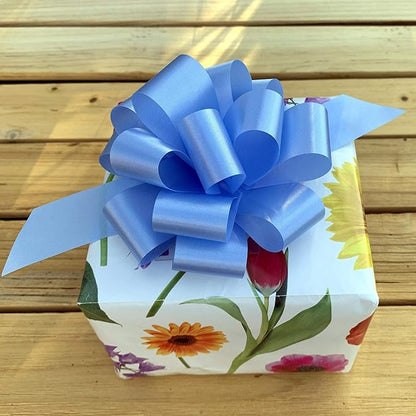 Light Blue Decorative Gift Pull Bows - 5" Wide, Set of 10, Spring, Baby Shower, Summer, Wreath, Swag, Garland, Gift Basket, Presents, Birthday, Fundraiser, Christmas, Easter