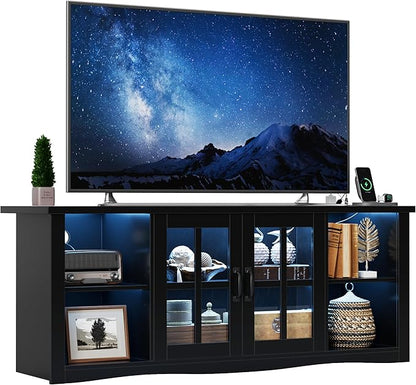 YESHOMY Farmhouse LED TV Stand