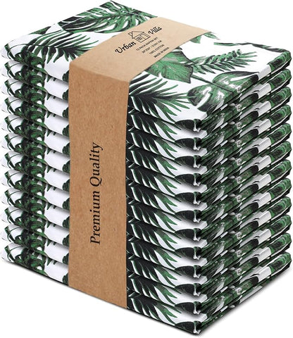Urban Villa Cloth Napkins Set of 12 20x20 Inches 100% Cotton Napkins Cloth Washable Soft Durable Reusable Absorbent Table Dinner Napkins Cloth for Hotel Lunch Restaurant Weddings Parties - Tropical
