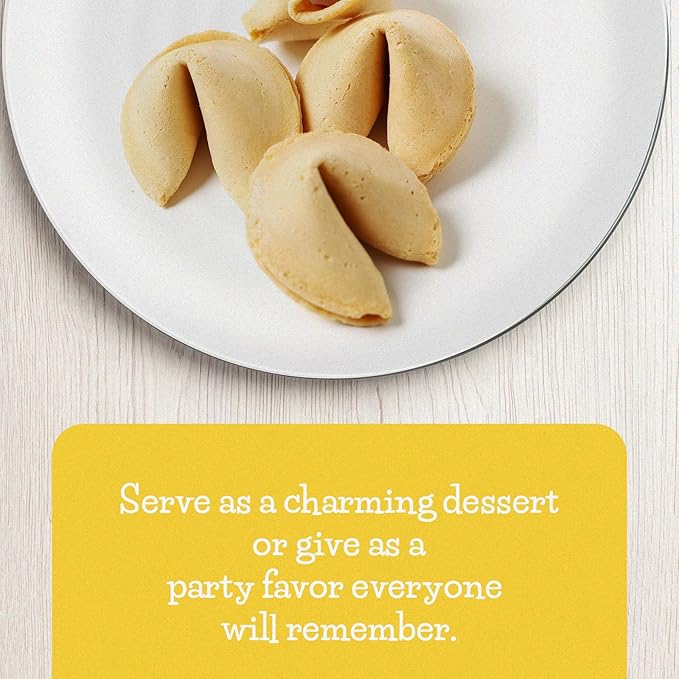 Fortune Cookies | Individually Wrapped Fortune Cookies for Christmas, Parties, Weddings, Events, and Celebrations with Fun Fortunes (100 Pack)