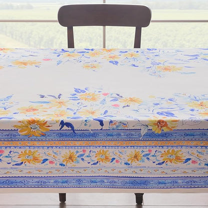 Maison d' Hermine Table Cloth Rectangle Table 100% Cotton 60 x 108 Inches Tablecloth Reusable Decorative for Dining Room Farmhouse Home Valentines Day Decorations Spring Summer - Girassol