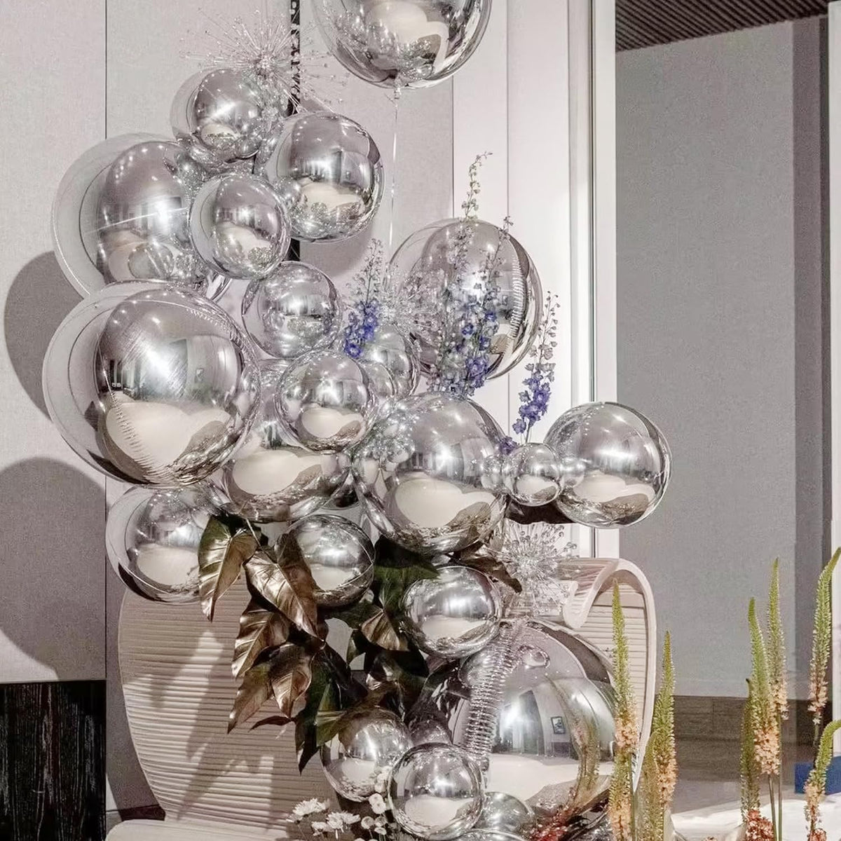 Labeol Silver Balloons Different Sizes 139PCS 18/12/10/5 Inch Balloon Garland Arch Kit Quality Latex Balloons Decorations for Party Birthday Graduation Wedding