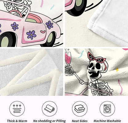 Funny 40th Birthday Gifts Women, Flannel Soft Blanket Decorations, Happy 40 Years Old Birthday Gifts for Women Baskets, Fabulous Turning 40 Gift for Woman, 50x60 inches
