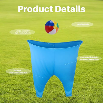 Granny Pants Yard Game – Oversized Stretchy Pants Outdoor Toss Game with Bouncy Balls & Pump, Fun Reunion Party Game for Adults, Perfect for Backyard, Field Day & Team Activities