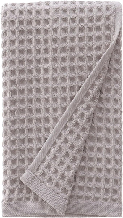 sea me at home Waffle Hand Towel – 100% Turkish Cotton, Quick-Dry, Soft and Absorbent Bathroom Towel (Light Grey)