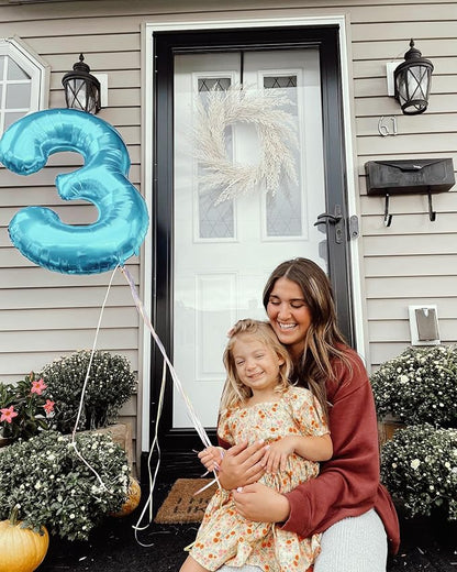 Pearlescent Blue 6 Balloon, Number Balloons 40 Inch, 6th Balloons for Birthday Decorations, Pearlescent Blue Party Supplies 6 Birthday Balloon, Number 6 Balloon