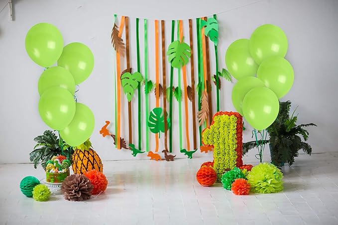 Treasures Gifted Lime Green Balloons Pack of 100 - Light Green Balloons - Latex Party Decorations - Neon Apple Green 12 Inch Matte