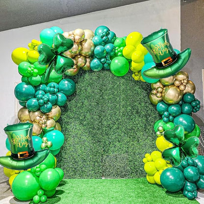 St. Patrick's Day Balloons Set, 9PCS Lucky Shamrock Green Hat Mylar Foil Balloons for St Patrick's Day Birthday Baby Shower Wedding Irish Themed Party Decoration Supplies