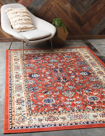 Unique Loom Sialk Hill Collection Area Rug - Washington (5' 1" x 8' Rectangle Terracotta/Cream)