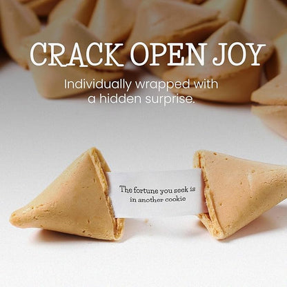 Fortune Cookies | Individually Wrapped Fortune Cookies for Christmas, Parties, Weddings, Events, and Celebrations with Fun Fortunes (100 Pack)