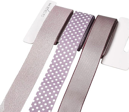 BEEFLYING 3 Styles Lavender Wire Edged Ribbons for Gift Wrapping, 25~28mm×2.7m Fabric Ribbons for Wedding Party Decoration Hair Bows Flower Bounquet Sewing and Craft, 9 Yards
