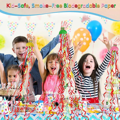 No Mess Confetti Poppers - 20PCS Hand Throw Streamers Popper for Party, Wedding, Graduation, Birthday | Colorful Paper Cannons for Indoor and Outdoor Celebrations (Colorful)