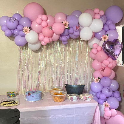 Pink and Purple Balloons, 75 Pack Pastel Purple Pink and Matte White Latex Balloons, Pink Purple Macaron Helium Balloons for Girls Birthday Wedding Baby Shower Christening Engagement Party Decorations