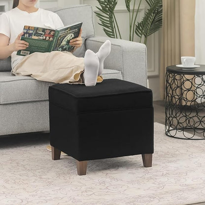 Adeco 17.5" Square Fabric Ottoman