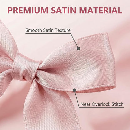 Rose Gift Wrap Bows - 100 Pcs 3.3 Inch Elegant Satin Bows for Wedding Decor, Valentine's Day, Mother's Day, Romantic Gifts, Baby Girl Shower, Birthday, Christmas, Party Decorations