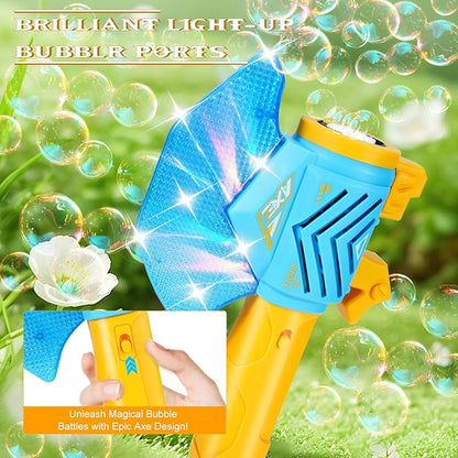 Bubble Machine Gun for Kids,Bubble Wands for Toddlers Toys 3+ Years Old,Summer Toys,Toy for Boys Girls Outdoor Indoor Birthday Wedding Party,Gifts (Blue&Brown)