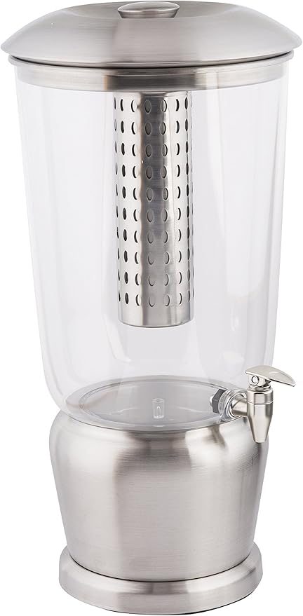 TableCraft 85 Large 5 Gallon Drink Dispenser with Fruit Infuser & Stand, BPA-Free Tritan & Stainless Steel, Ideal for Catering, Buffet, Home Use, Cold Beverage Dispenser