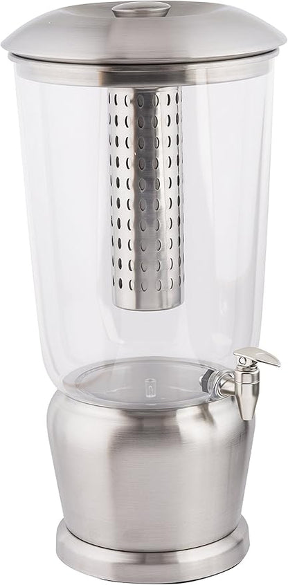 TableCraft 85 Large 5 Gallon Drink Dispenser with Fruit Infuser & Stand, BPA-Free Tritan & Stainless Steel, Ideal for Catering, Buffet, Home Use, Cold Beverage Dispenser