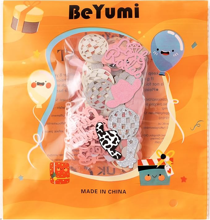 BeYumi Cowgirl Bachelorette Table Decor - 300Pcs Western Cowgirl Table Confetti Decoration Pink Glitter Last Rodeo Disco Ball Ring Boot Cowboy Hat Paper Confetti Decor for Birthday Engagement Party