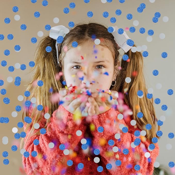 6000 PCS Round Tissue Confetti, 0.39inch Circles Table Paper Dots Confetti Decor 1.76oz for Wedding Balloons Birthday Valentine's Day Parties(Blue)