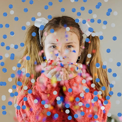 6000 PCS Round Tissue Confetti, 0.39inch Circles Table Paper Dots Confetti Decor 1.76oz for Wedding Balloons Birthday Valentine's Day Parties(Blue)