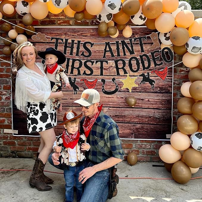 Sursurprise Western 2nd Birthday Party Decorations, This Ain't My First Rodeo Banner Cake Topper Garland, Cowboy Cowgirl Mexican Two Birthday Party Supplies