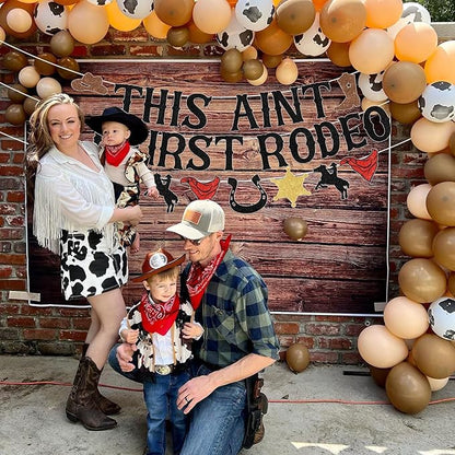 Sursurprise Western 2nd Birthday Party Decorations, This Ain't My First Rodeo Banner Cake Topper Garland, Cowboy Cowgirl Mexican Two Birthday Party Supplies