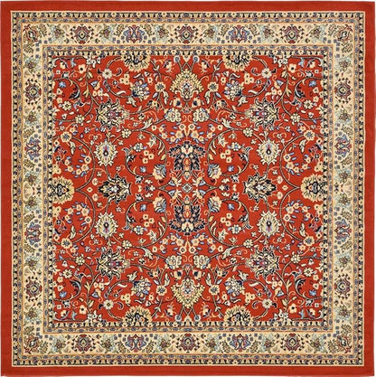 Unique Loom Sialk Hill Collection Area Rug - Washington (8' Square Terracotta/Cream)