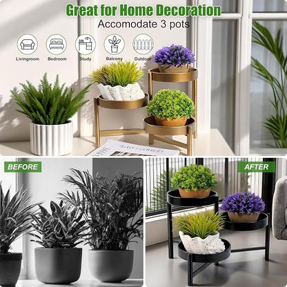 Harvest Land Plant Stand 3 Tier Indoor Metal Flower Shelf Corner Tabletop Holders for Garden Balcony Living Room Bedroom Patio Bronze