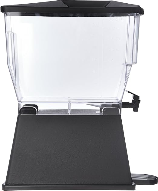 Carlisle FoodService Products Trimline Rectangular Beverage Dispenser Drink Dispenser with Spigot for Catering, Buffets, Restaurants, Polycarbonate (Pc), 3.5 Gallons, Black