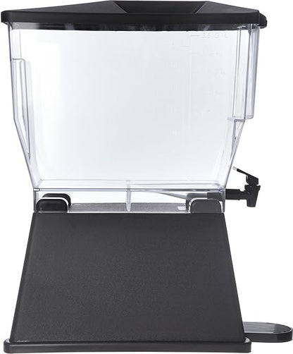 Carlisle FoodService Products Trimline Rectangular Beverage Dispenser Drink Dispenser with Spigot for Catering, Buffets, Restaurants, Polycarbonate (Pc), 3.5 Gallons, Black