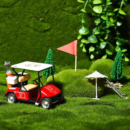 Leitee 21 Pcs Golf Cake Topper Cake Decoration Cupcake Topper Include Mini Cart Red Flag Ball Green Tree Club Sun Umbrella for Golf Themed Birthday(Red,Classic)