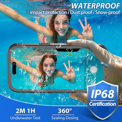 SPORTLINK for iPhone Air Case, IP68 Waterproof Military Protective Full Body Heavy Duty Shockproof 360 Sealed Dustproof with Camera Screen Protector Phone Cover for iPhone Air 6.5" Mag/Black