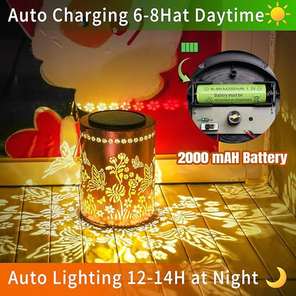 13.4" Large Size Butterfly Solar Hanging Lanterns, Upgraded Solar Panel & 2000mAh Battery for Long-Lasting, Outdoor Waterproof Garden Decor for Patio Yard Table Tree, Gifts for Women Mom Grandma