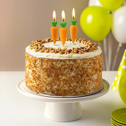 Genuine Fred Garden Party Carrot Candles, Set of 6 Carrot Party Candles, 2.4 Inch Tall, Spring Cake Toppers and Food-Themed Celebration Decor