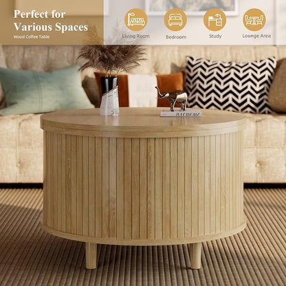 Easyego 31.5" Fluted Round Coffee Table