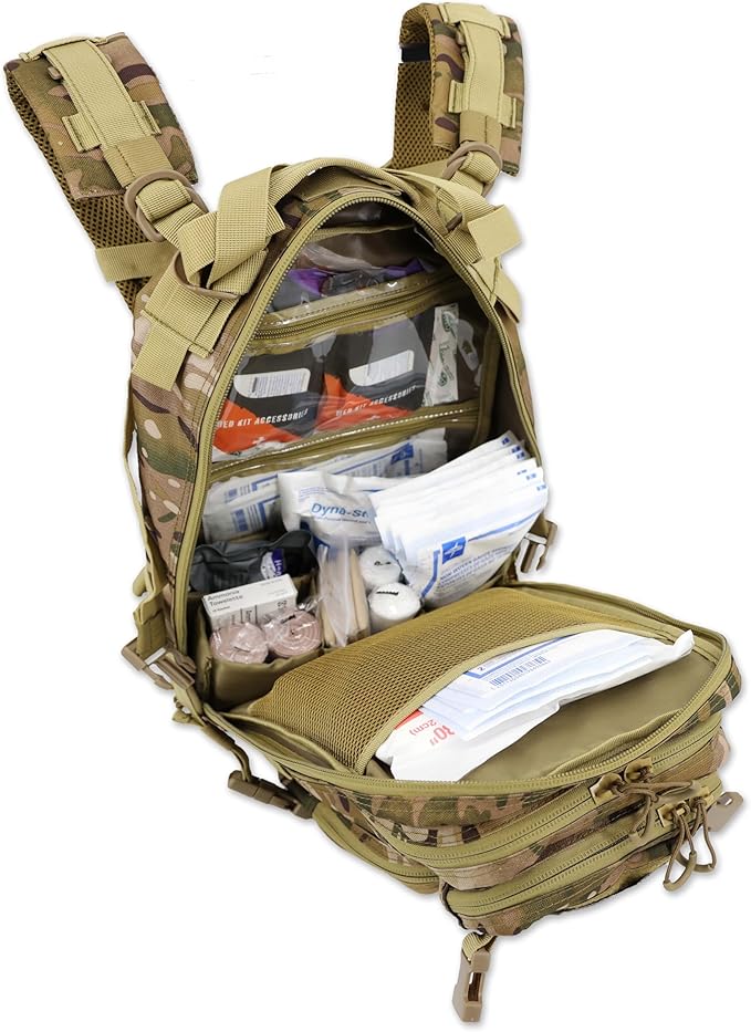 Lightning X Stocked EMS/EMT Trauma & Bleeding First Aid Responder Medical Backpack + Kit - Camo