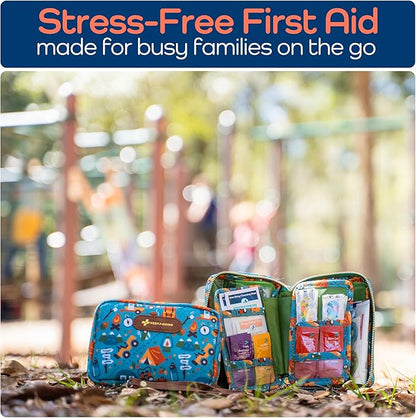 KeepGoing Travel First Aid Kit for Kids – 130 Pc. for Car, Home, Purse, Diaper Bag & Backpack with Latex-Free Bandages - Mini First Aid Kit Travel Size TSA-Approved