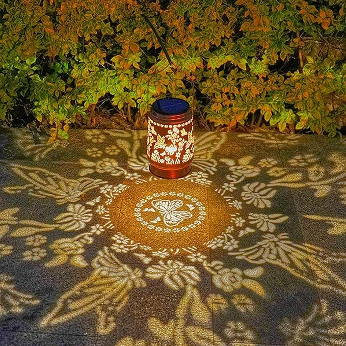 Large Solar Lanterns Outdoor Waterproof, Mothers Day Gifts Butterfly Birthday Gifts for Women Men, Metal Hanging Solar Lantern Lamp for Yard, Lawn, Patio, Backyard, Butterfly Garden Decor Outside
