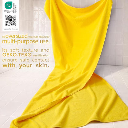 Cotton Paradise 100% Cotton Turkish Towel, Soft Absorbent Quick Dry, 40x80 Oversized Bath Sheet Towel, Yellow