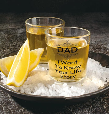 Nogrit Dad Whiskey Glasses 10 oz, Best Dad Gifts for Father's Day Birthday from Sons Daughters, Daddy Old Fashioned Rocks Glasses for Men Drinking Cocktail Scotch Vodka Tequila Rum