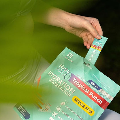 Electrolyte Powder Sugar-Free Hydration Packets Tropical Punch HydroMATE 16 Sticks