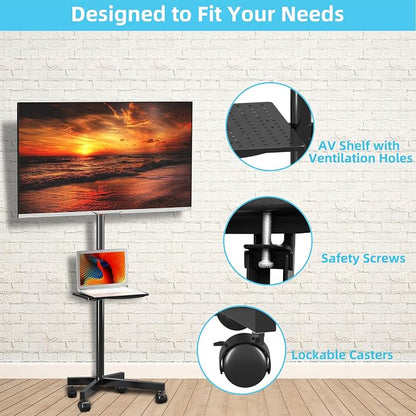Mobile TV Carts on Wheels for 21-60 Inch Flat/Curved Panel Screens TVs