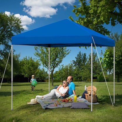 6x6 Pop Up Canopy Tent, Easy Setup Canopy for Outdoor Shades (Blue) ﻿