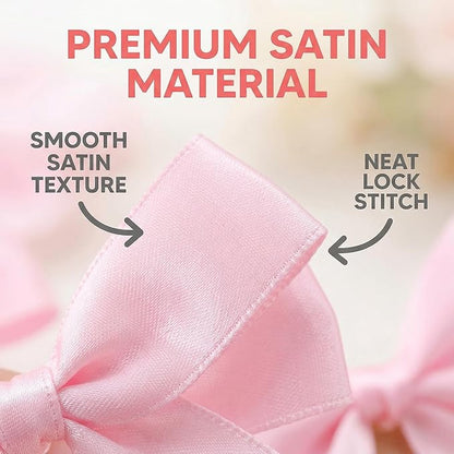 Pink Gift Wrap Bows – 50pcs 3.3 Inch Elegant Satin Bows for Gift Wrapping, Wedding Decor, Baby Shower, Party Decorations, Birthday, Christmas, Anniversary, DIY Crafts, Gift Bags