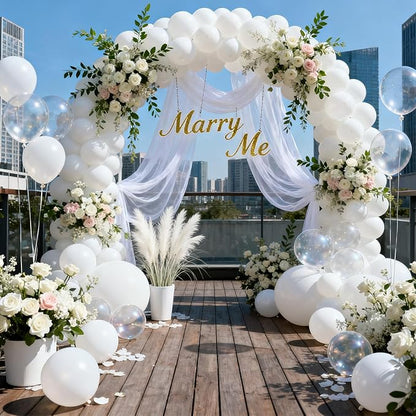 Patimate White Balloons - 30pcs 18 Inch White Latex Party Balloons for Engagement Anniversary Bachelorette Bridal Shower Wedding Baby Shower Birthday Party Decorations