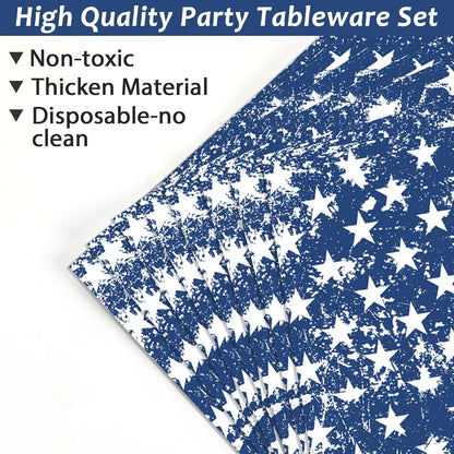 America's 50 Guests Patriotic Party Set: Flag Decorations, Plates & Napkins - 4th July, Memorial Day, Election Day Pack of 200PCS